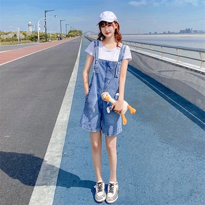 现货2021夏装新款背带牛仔短裤166-1013图片