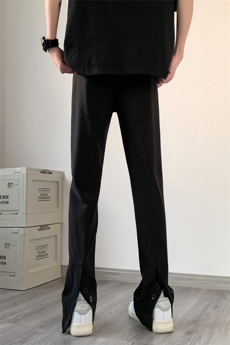 现货夏季高街vibe开叉排扣高级感休闲裤男修身西裤女KK344-P55,男装西裤,星座205