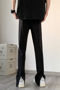 现货 夏季高街vibe开叉排扣高级感休闲裤男修身西裤女 KK344-P55图片
