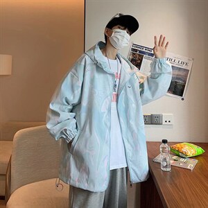 潮流夹克潮男春季连帽外套防晒衣W7012P35图片