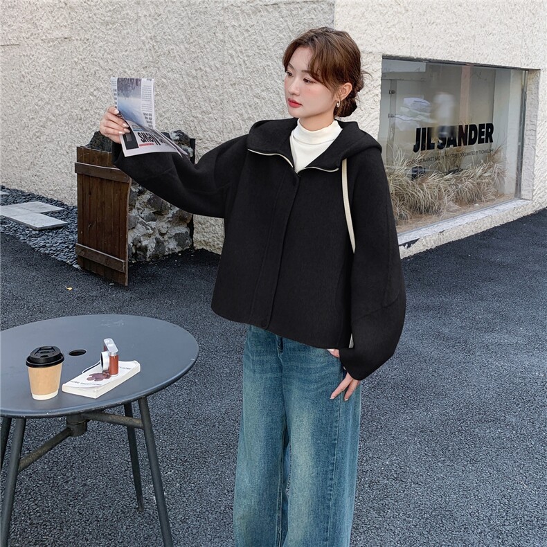 【】新款小个子双面羊毛大衣2C081-8309P255KK378,女装毛呢外套,2C081