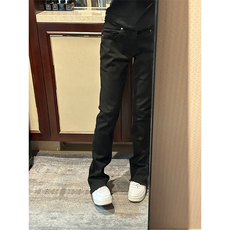 【有货】KZA21LL-P48毛边弯刀牛仔裤男修身直筒微喇裤子,男装牛仔裤,星座1007（原301D）