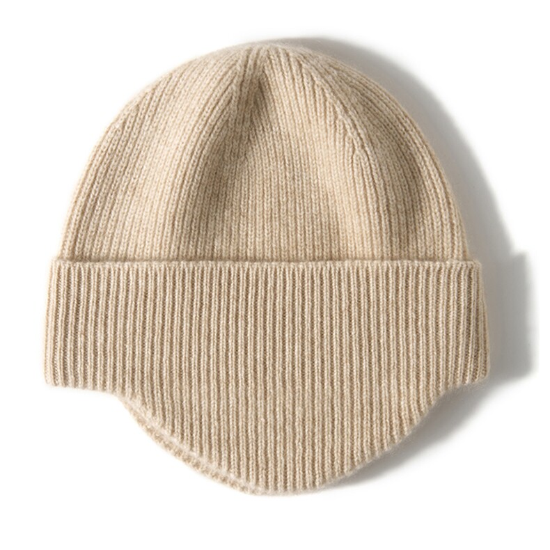 2025年秋季时尚百搭通勤简约休闲护耳帽，帽子，百纳羊绒