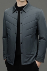 冬季男士新款棉衣商务休闲棉服中年厚款保暖翻领纯色外套，男装棉衣，电商B212（原钱塘6029）