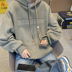 抖音品质港风重磅工艺烫印潮流立体钢印字母卫衣LMWY03-P55图片