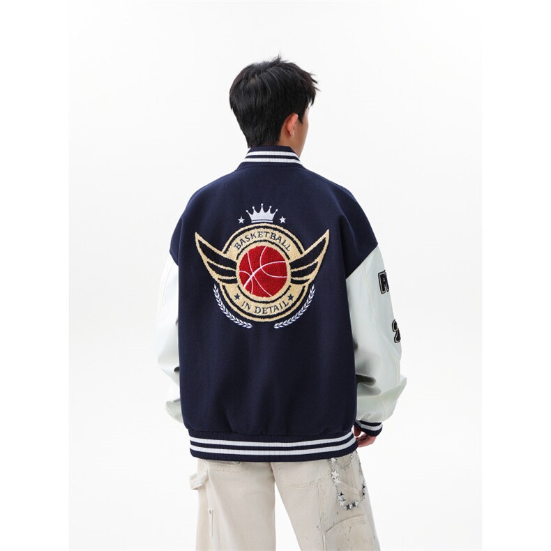 潮牌学院风毛巾绣棒球服夹克WT2537-P95-控168,男装夹克,星座609