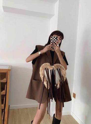 爱心马甲。流行款式，女装马夹，PINK