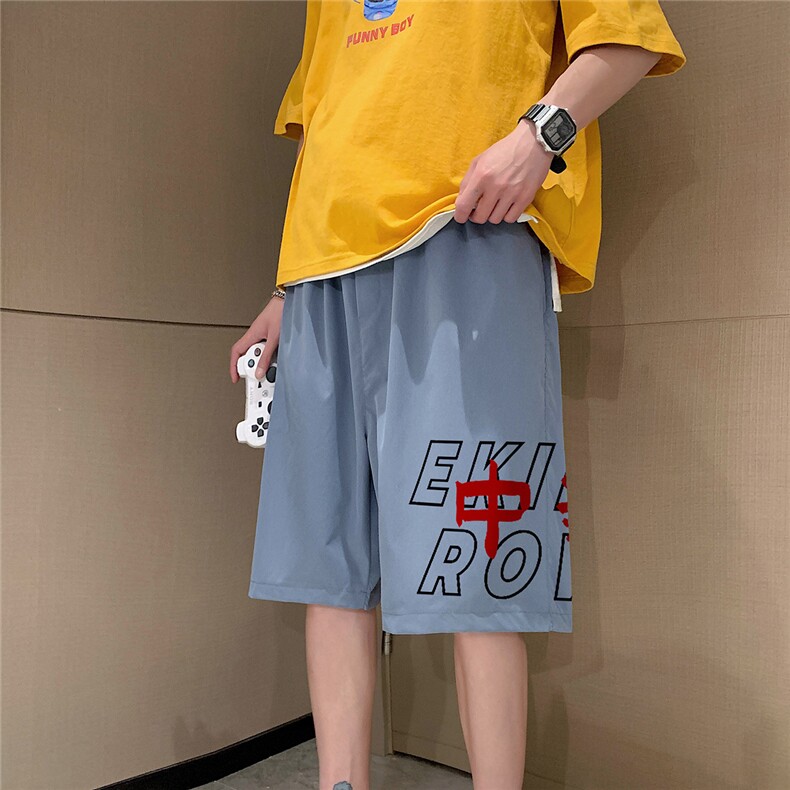 1港风休闲大码M-5XL运动5分原宿潮流五分裤男士中裤DK780P25控38图片