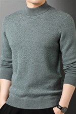 2023秋季新款中年男士圆领纯色薄款长袖套头针织衫爸爸装上衣男装，男装针织衫/毛衣，电商B212（原钱塘6029）