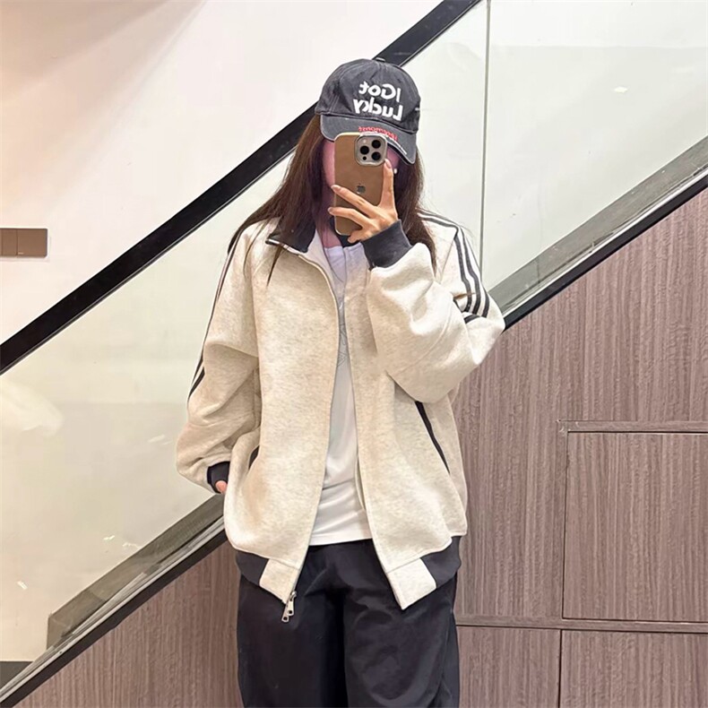 抖音得物高品质美式高街重磅结构设计拼接织带立领卫衣外套CM42,男装卫衣,电商A486
