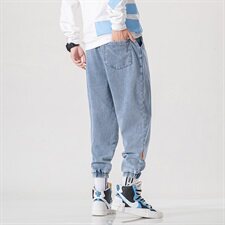 日系大码3九分牛仔裤宽松束脚休闲运动裤哈伦裤男QT910--N003，男装牛仔裤，星座617B