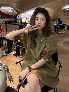 链条连衣裙仿面料超舒服图片