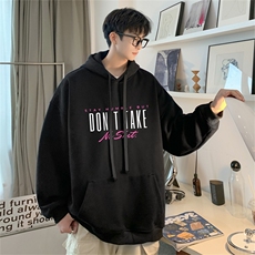 抖音品质秋季320G华棉男士连帽大码印花卫衣WYH519-P45控68，男装卫衣，电商B370