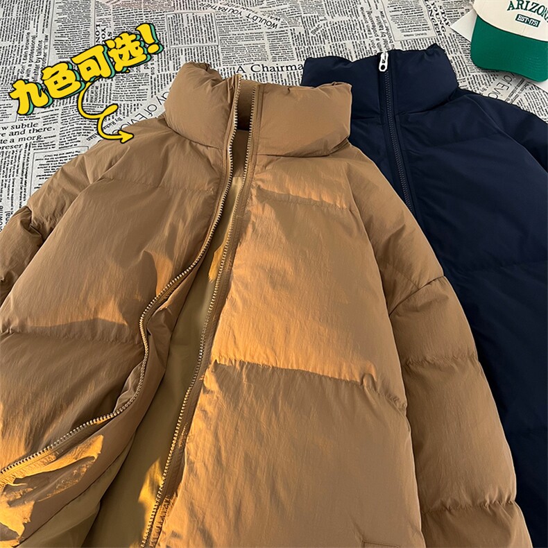 主推十万现货新款港版纯色港风立领宽松保暖棉衣外套CYMY9099-P55,男装棉衣,电商A128