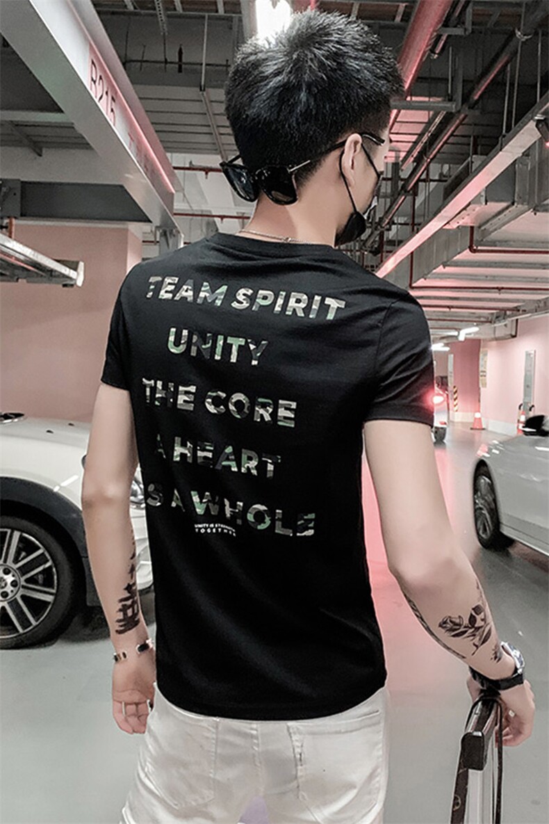 T-精神小伙潮男网红夏季新款短袖t恤宽松潮流,男装T恤,星座102A（原电商D309-1）