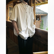 CS08-P50新中式风男士情侣衬衫短袖衬衣上衣，男装衬衫，电商B327