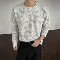 改扎染麂皮绒长袖T恤款【现货】C403A-T88-特P18加绒-特P28，男装T恤，电商C403A
