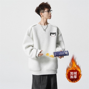 ！2025秋冬新款男士加绒加厚卫衣圆领长袖WY66JR加绒特P40图片