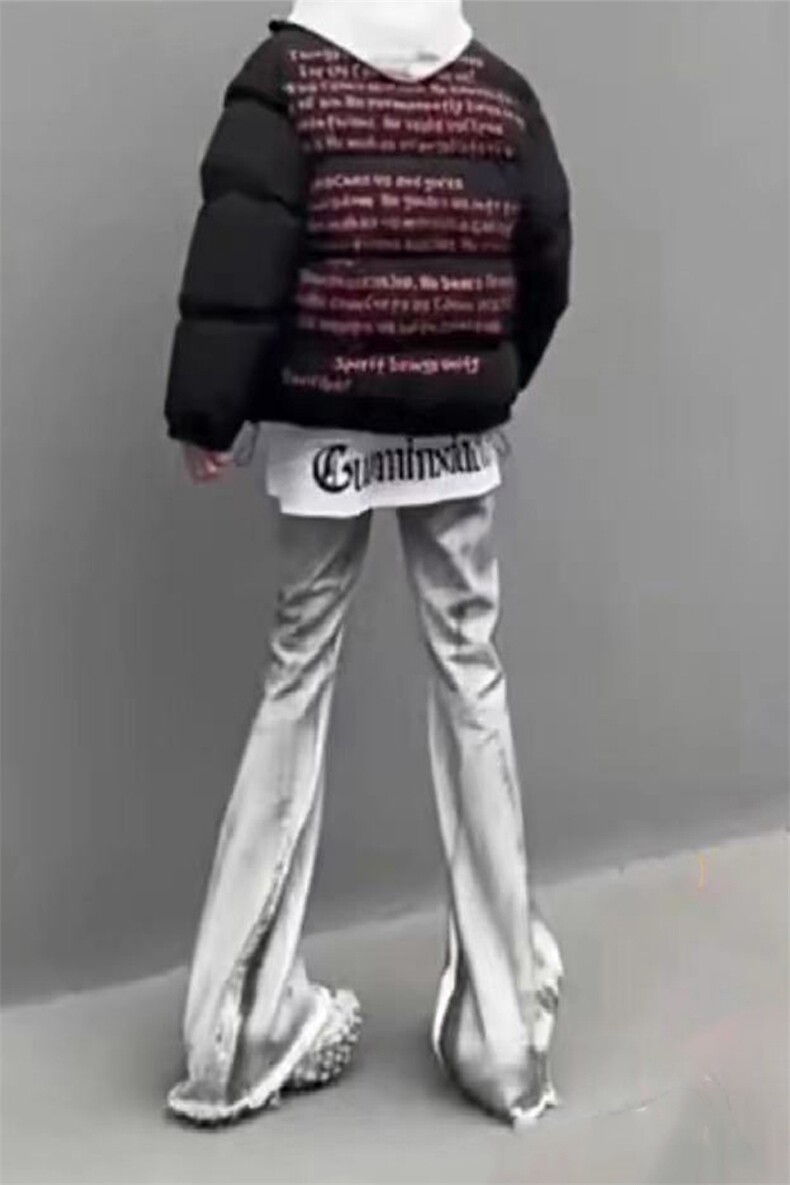 美式eodup高街hiphop重工艺水洗涂鸦微毛边喇牛仔裤货号K2409P65,男装牛仔裤,电商A063
