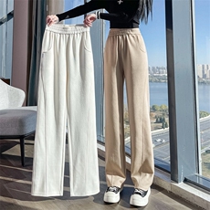 加绒加厚运动裤秋冬美式香蕉裤新款高腰垂感宽松拖地阔腿裤，女装休闲裤，云美莎专业女裤-全店现货