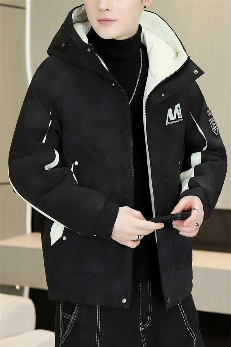 加绒加厚连帽夹克男秋冬时尚潮流加厚棉衣男外套MY651-P88,男装夹克,星座310B-3