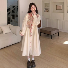 春现轻风印花瘦腰显瘦连衣裙B190-5011-P140-K198，女装连衣裙，2B190