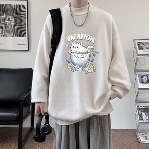 半高领毛衣男大码胖子针织衫毛线衣 M18408-P45 加绒款-P65图片
