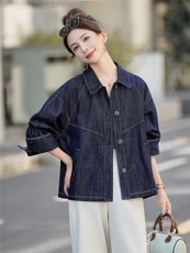 2025秋装新款时尚设计感牛仔外套，女装短外套，曼琳思菲