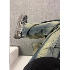 美式高街春秋季重磅牛仔裤小众设计感弯刀裤复古水洗做旧宽松直筒，男装牛仔裤，星座506A