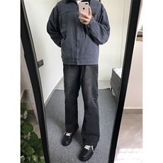 B221美式ins高街暗黑光版修身微喇牛仔裤LK23137-P55控78，男装牛仔裤，电商B221