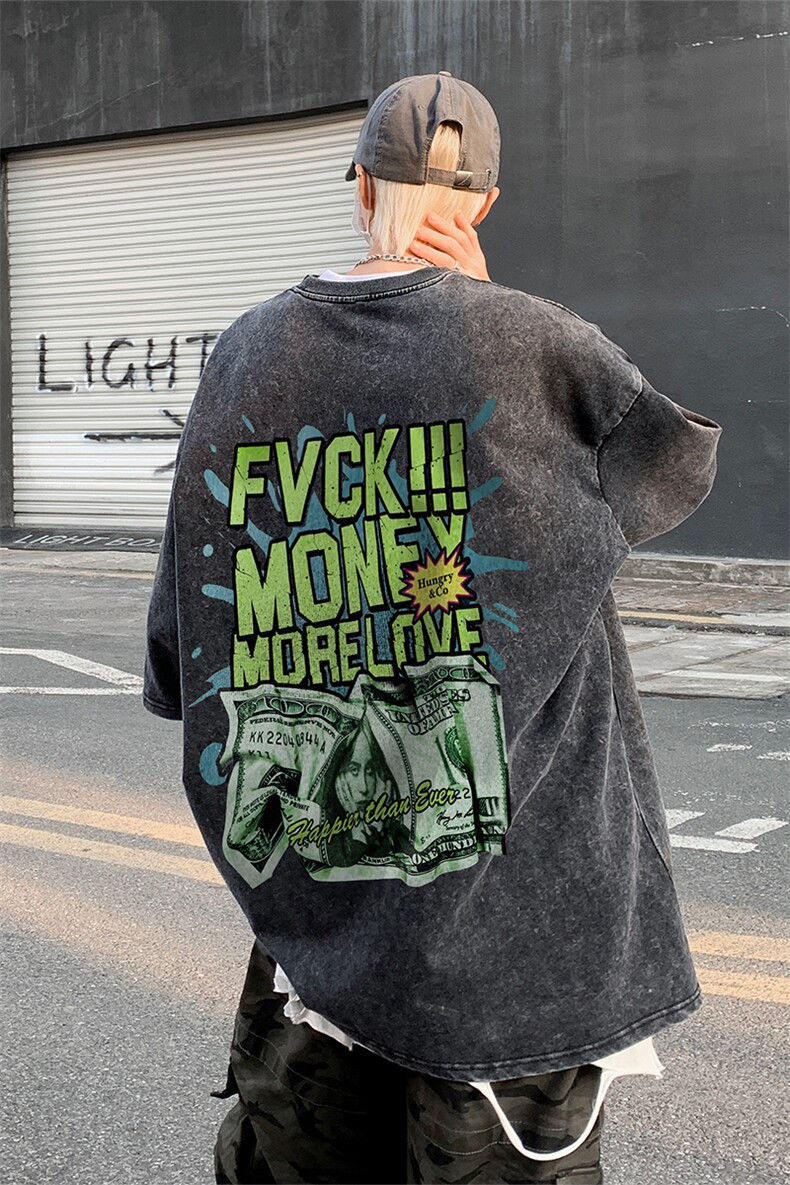 美式短袖t恤暗黑个性涂鸦印花复古水洗五分袖XZ514-2-202419-P38,男装T恤,星座514-2(原B239)