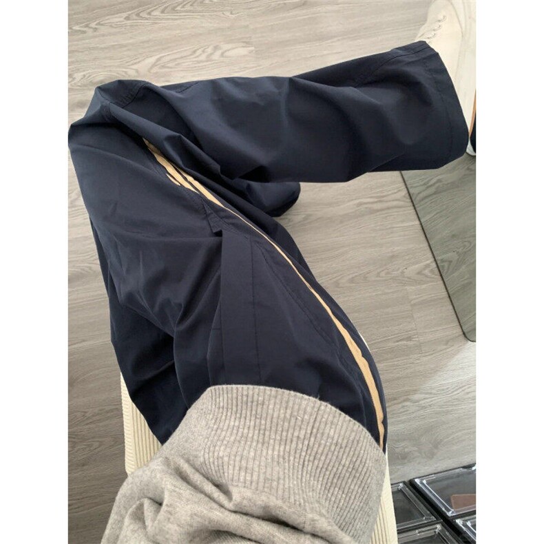 【有货】ZQ678ZZ-特39美式复古条纹休闲裤宽松直筒抽绳冲锋裤子,男装休闲裤,星座1007（原301D）