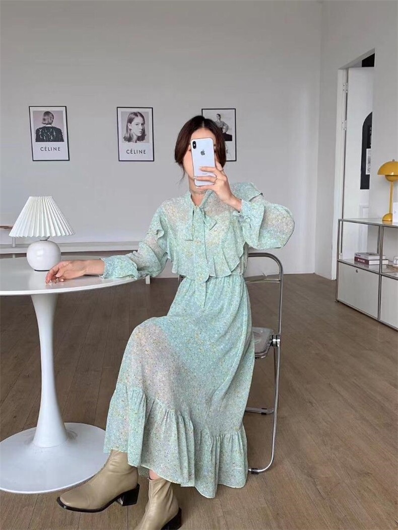 夏季新款小碎觉花连衣裙，女装连衣裙，格瑞琪