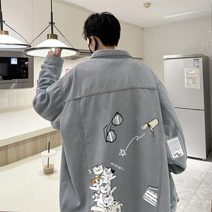 牛仔夹克男大码牛仔外套男茄克 NJ77115-P60加绒款-P75图片