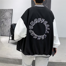 秋季新款刺绣夹克外套男潮流百搭宽松大码上衣痞帅棒球服T178/P44，男装夹克，星座506
