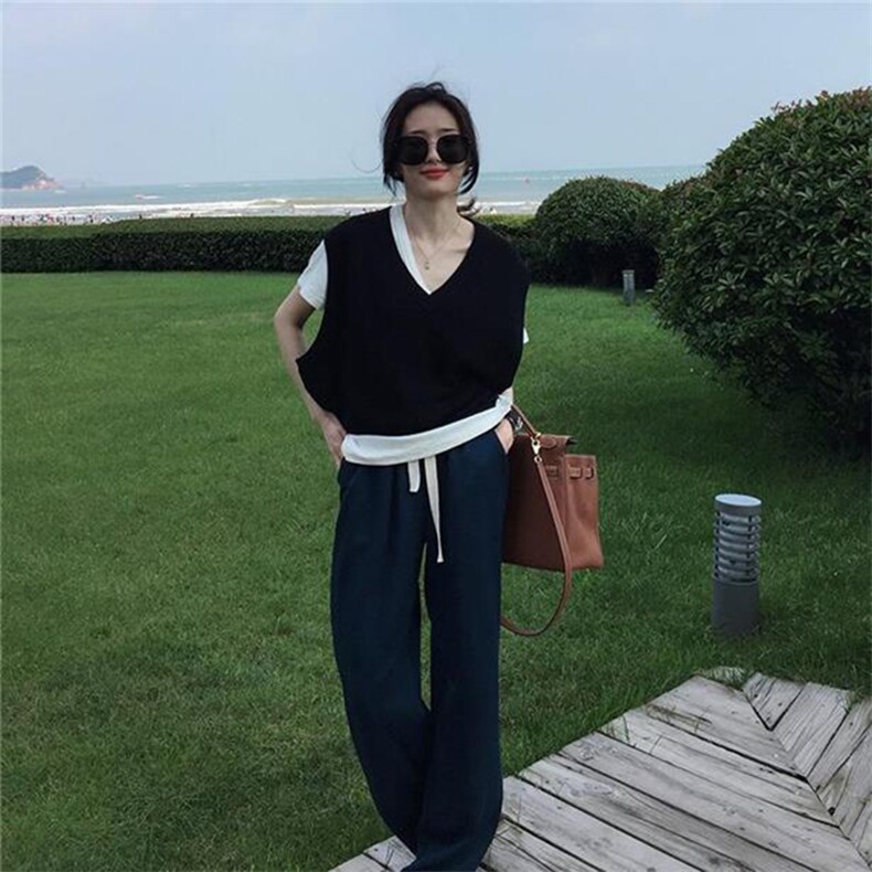 时尚百搭V领羊毛马甲女秋季新款显瘦气质外套,女装马甲,美雪羊绒