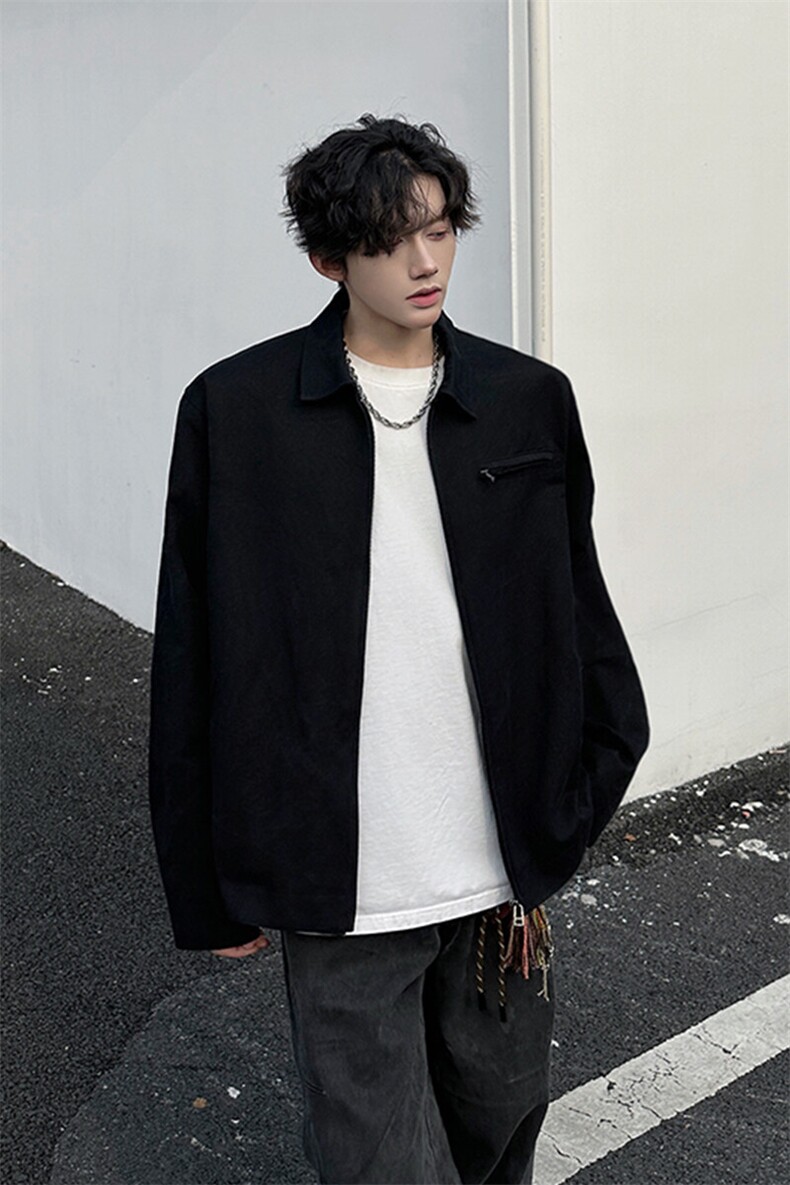 8XL-M春季水洗帆布短款夹克男生vintage美式复古工装外套JK003P98,男装夹克,电商B312