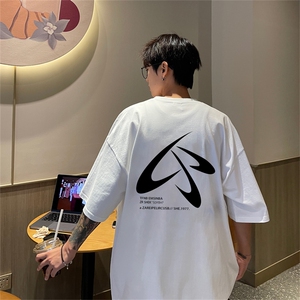 220g纯棉美式夏季短袖t恤男DT406-特批19 控38图片