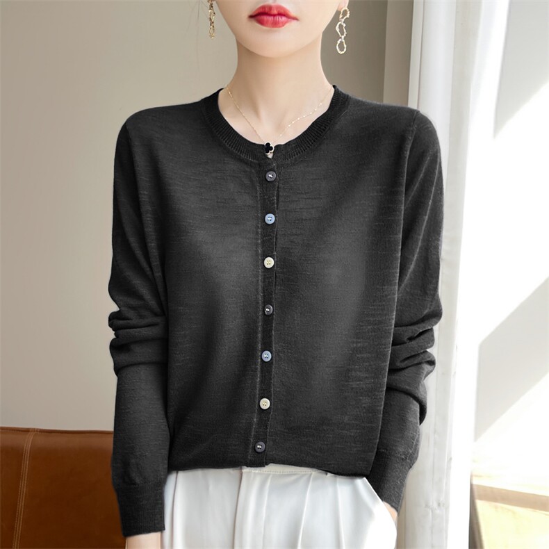 竹节麻防晒开衫女2025新款薄款夏季宽松外搭针织衫上衣长袖空调衫，女装针织衫/毛衣，大美人包芯纱店