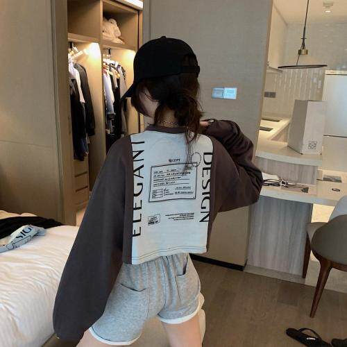 86128后背字母短卫衣，女装卫衣/绒衫，XTZ style