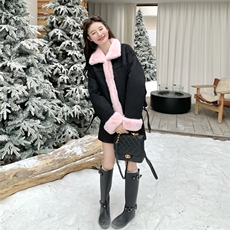 新款！冬装环保皮草两面穿派克服皮毛一体2C133-8985-P225-K328，女装派克服，2C133