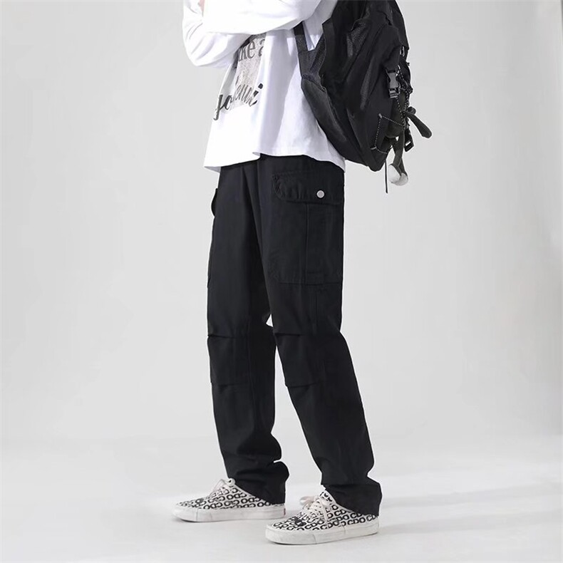 工装裤男韩版潮流机能宽松直筒男士休闲裤子K742P38,男装休闲裤,星座1116-2