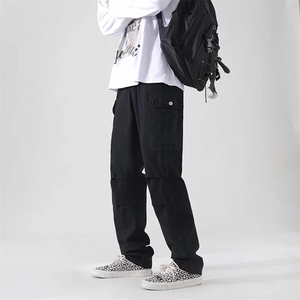 工装裤男韩版潮流机能宽松直筒男士休闲裤子K742P38图片