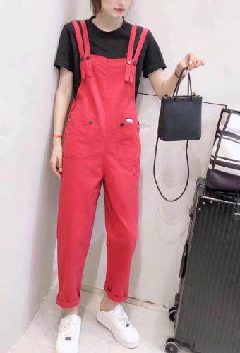 彩色背带裤，女装，开心依典