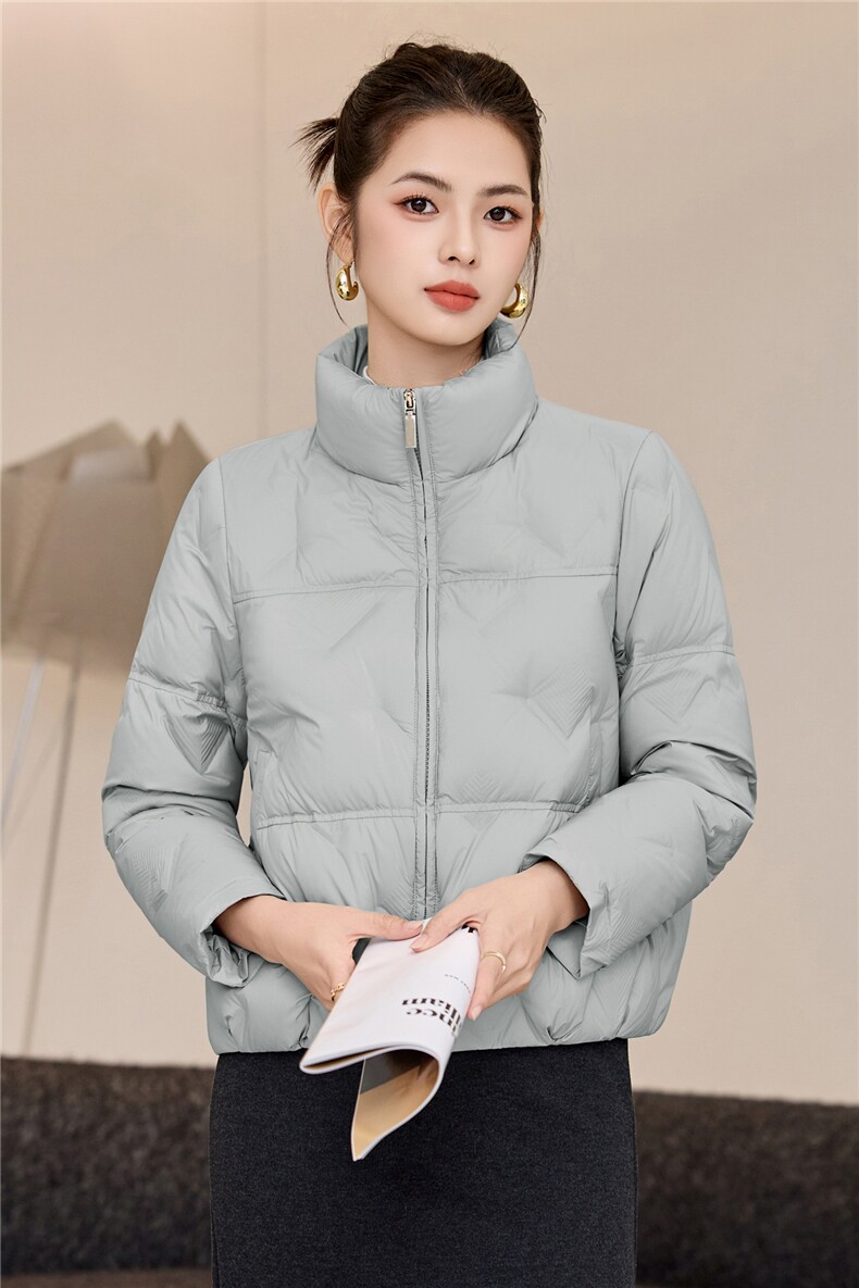 秋冬短款轻薄立领羽绒服女2025新款户外健身鸭绒防风棉服,女装羽绒服,阿舍尔精品