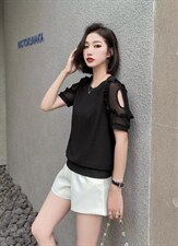 [现货]木耳边小衫，两色、四个尺码，其它，依柏璐(1F)