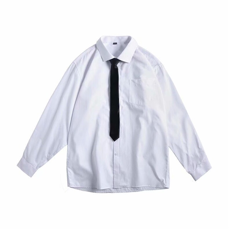 港风衬衫男长袖韩版潮流宽松大码休闲衬衣学生寸衫C121-p30送领带,男装衬衫,星座1008-1