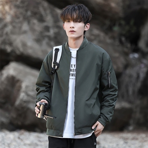 秋季飞行服夹克潮流男士外套大码宽松上衣纯色A266-JK8017-P33图片
