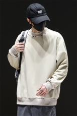 2025秋季廓形卫衣男字母刺绣圆领长袖宽松休闲套头衫Q5572-P40，男装卫衣，星座610（原A335）