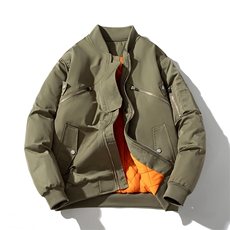 现货2色秋冬带帽可拆卸飞行服外套棉服夹克，男装棉衣，电商A105